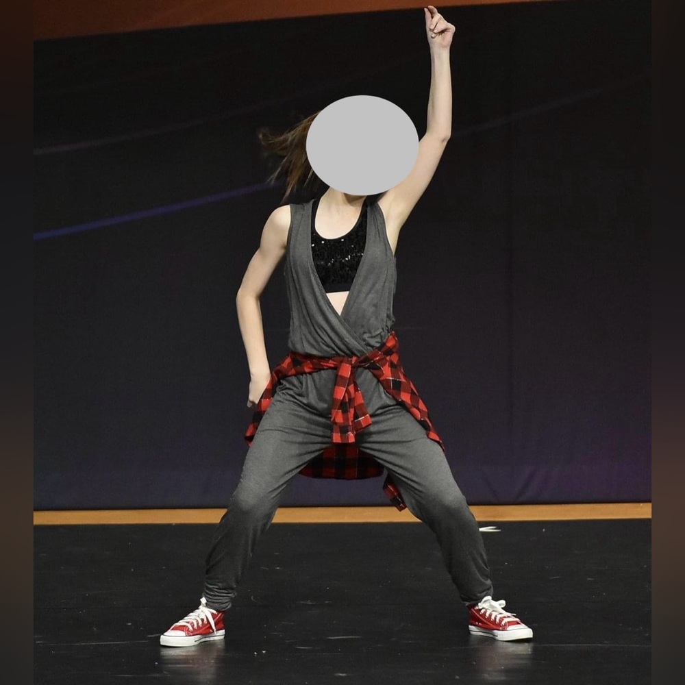 Funky Diva gray romper dance costume - adult XS